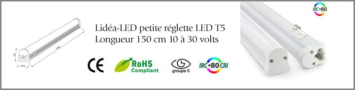 Lidéa-LED petite réglette LED T5 Longueur 60 cm - 230 volts